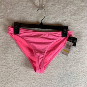 California Waves Juniors Pink Metallic Shine Hipster Bikini Bottom Sz M NWT 9956